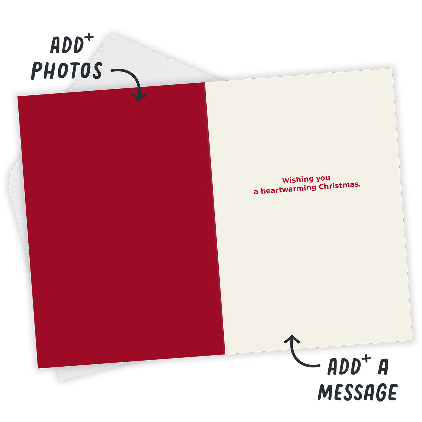 Hallmark Channel Season Personalized Christmas Card Open Card with Envelope indicating personalization image number 3