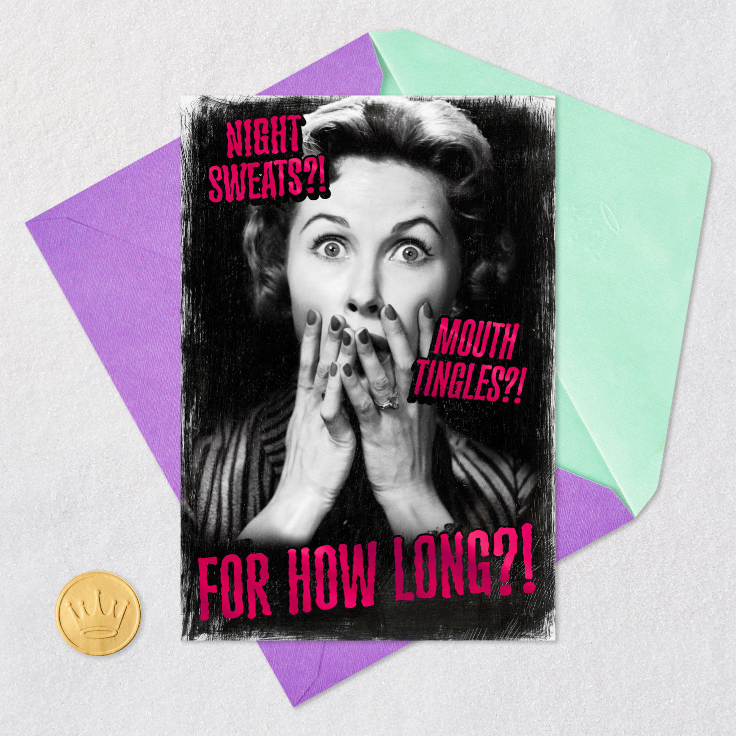 Don't Google Menopause Funny Birthday Card for Her Card Front with Envelope and Gold Seal image number 5