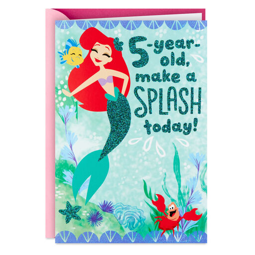 Disney The Little Mermaid Make a Splash 5th Birthday Card, 