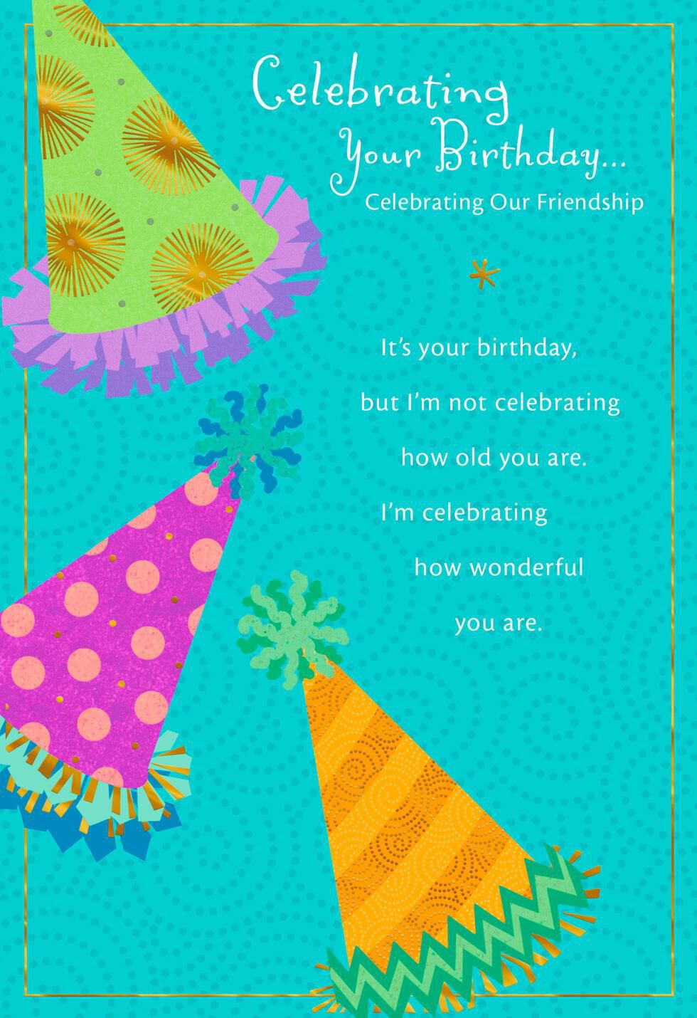 Fun Party Hats Birthday Card for Friend
