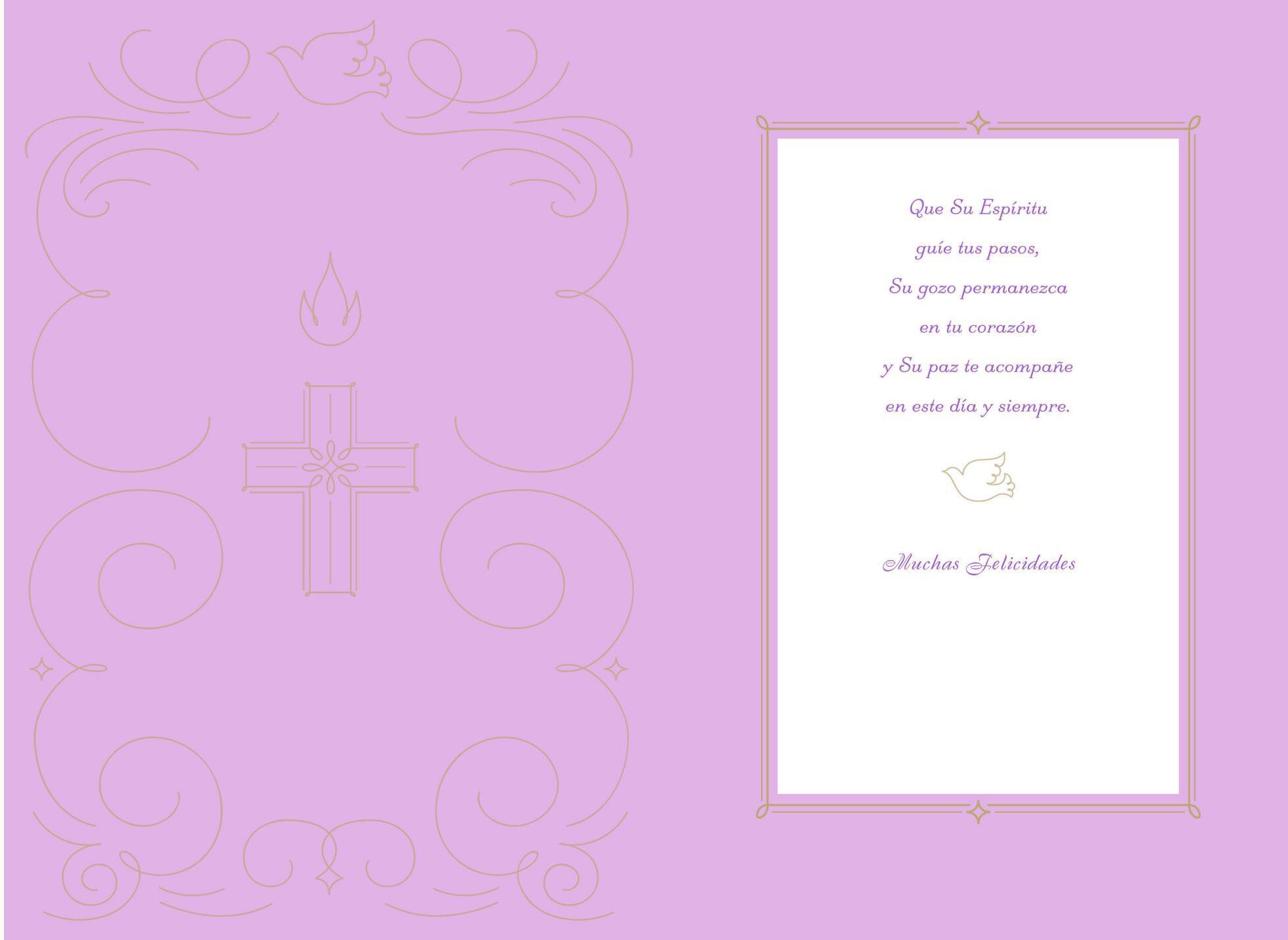 Purple Certificate Religious Spanish-Language Confirmation Card