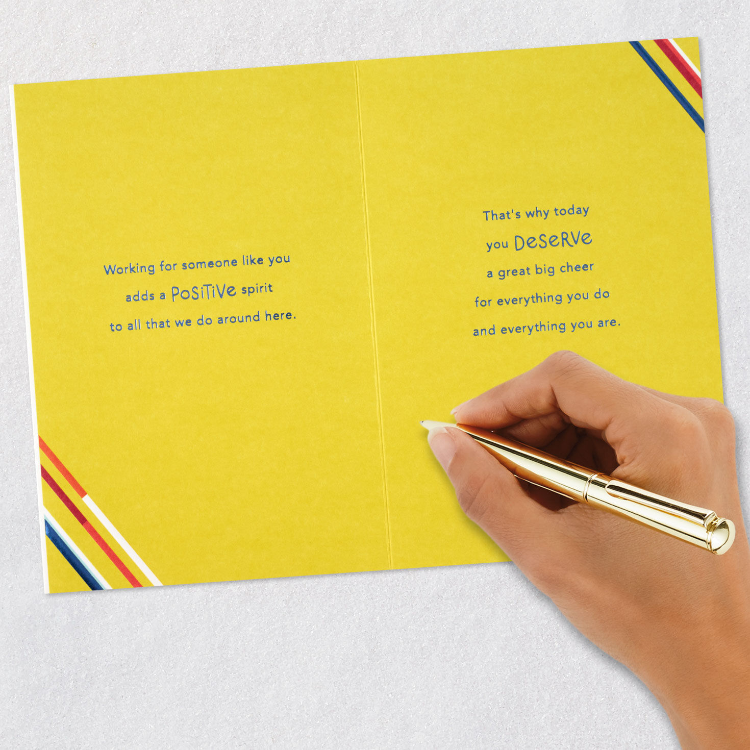 Modern Rainbow Lettering on White Boss's Day Card Signing card image number 8