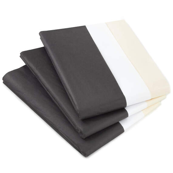 Black/White/Cream 3-Pack Bulk Tissue Paper, 120 sheets