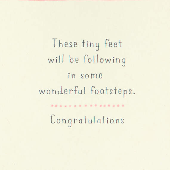 Sweet Little Feet Pink New Baby Card, , large image number 2