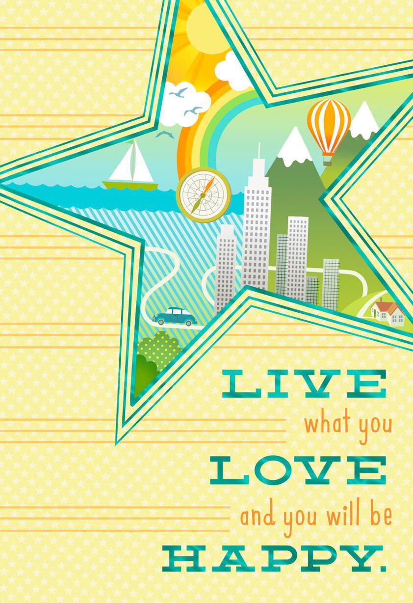 Live Love Happy With Foil Birthday Card