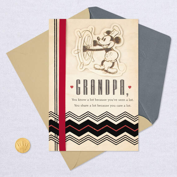 Mickey Mouse Steamboat Willie Father's Day Card for Grandpa, , large image number 5