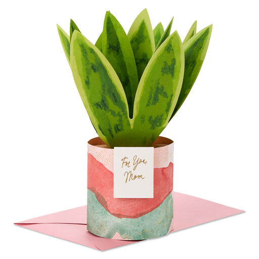 Snake Plant 3D Pop-Up Card for Mom, 