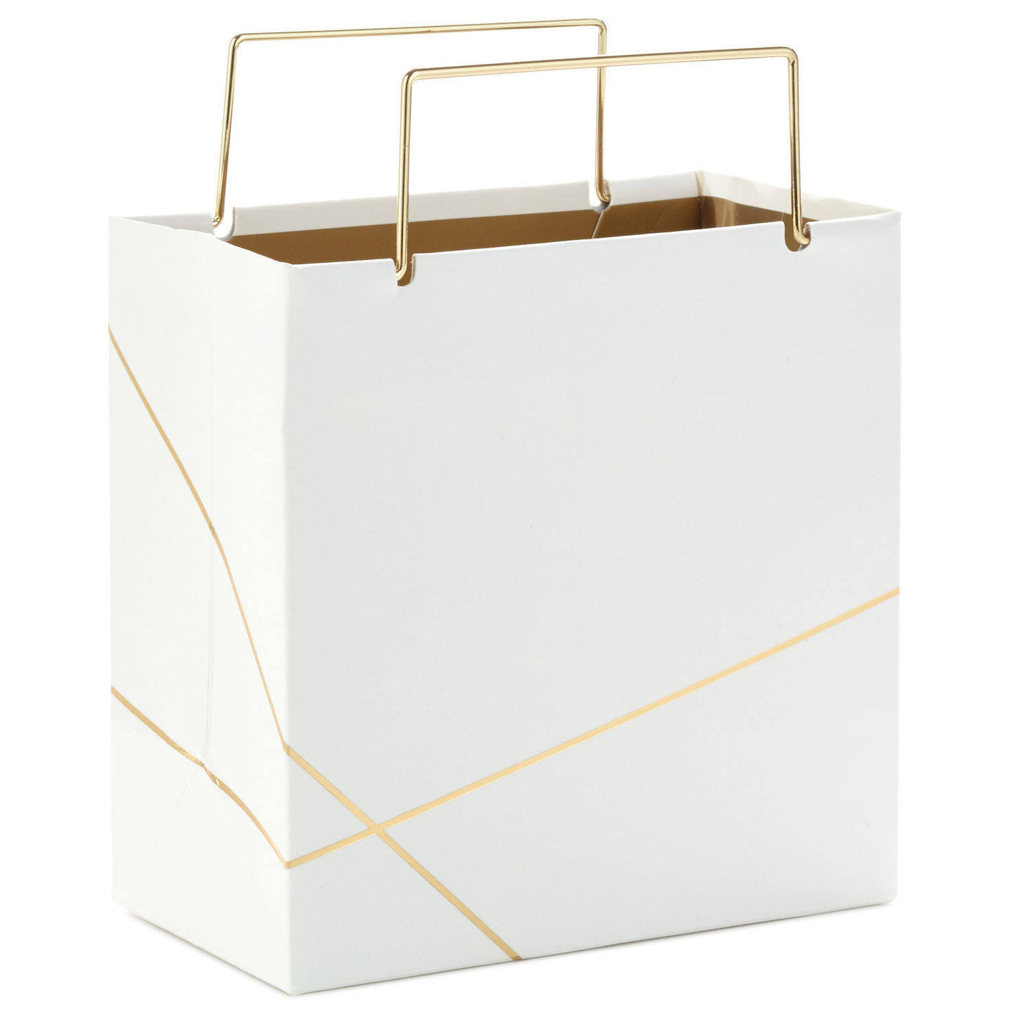 White With Gold Small Square Gift Bag, 5.5" for only USD 4.99 | Hallmark