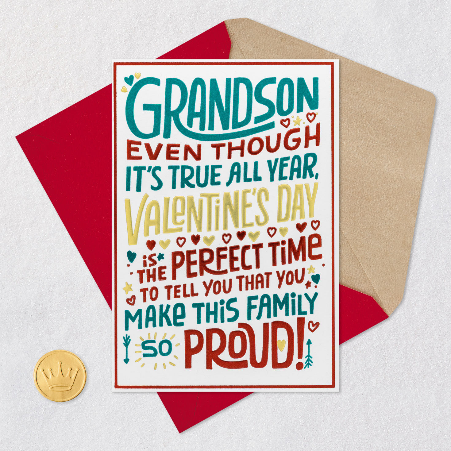 So Proud, So Incredibly Loved Valentine's Day Card for Grandson for only USD 5.99 | Hallmark