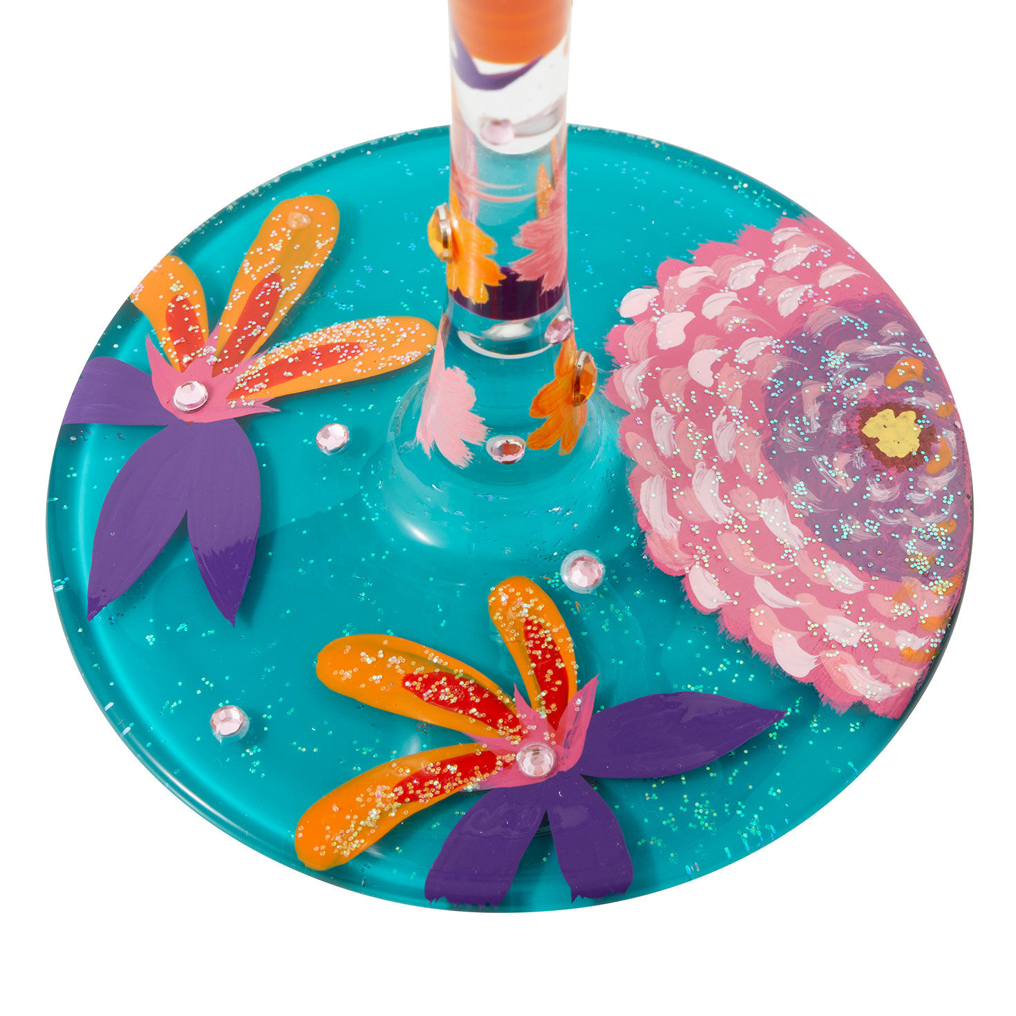 Lolita Funky Florals Handpainted Wine Glass, 15 oz., , large image number 3