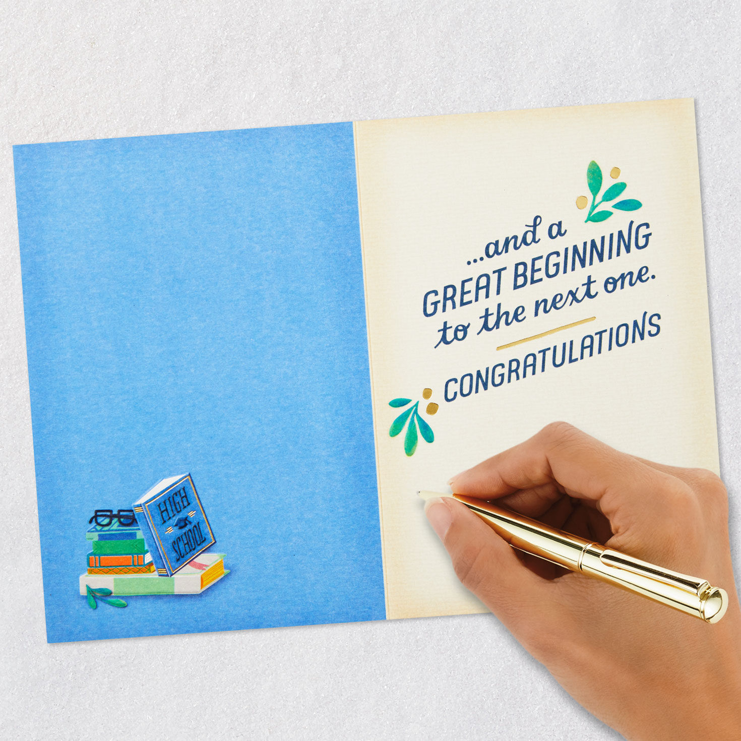 Blue Storybook High School Graduation Card Signing card image number 6