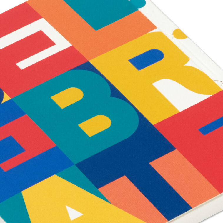 Colorful Celebrate Mini Gift Card Holder Box upclose detail image number 5