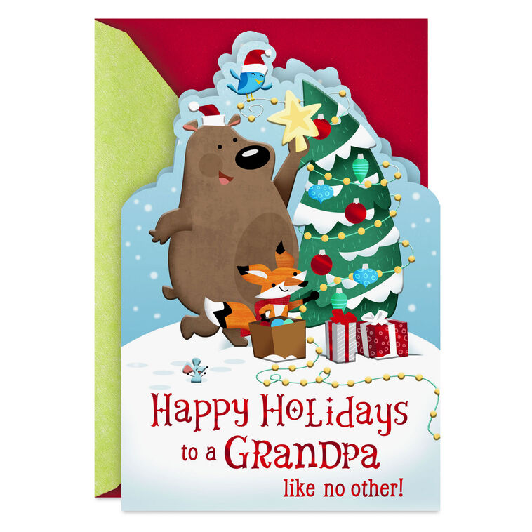 Bright, Merry and Fun Christmas Card for Grandpa