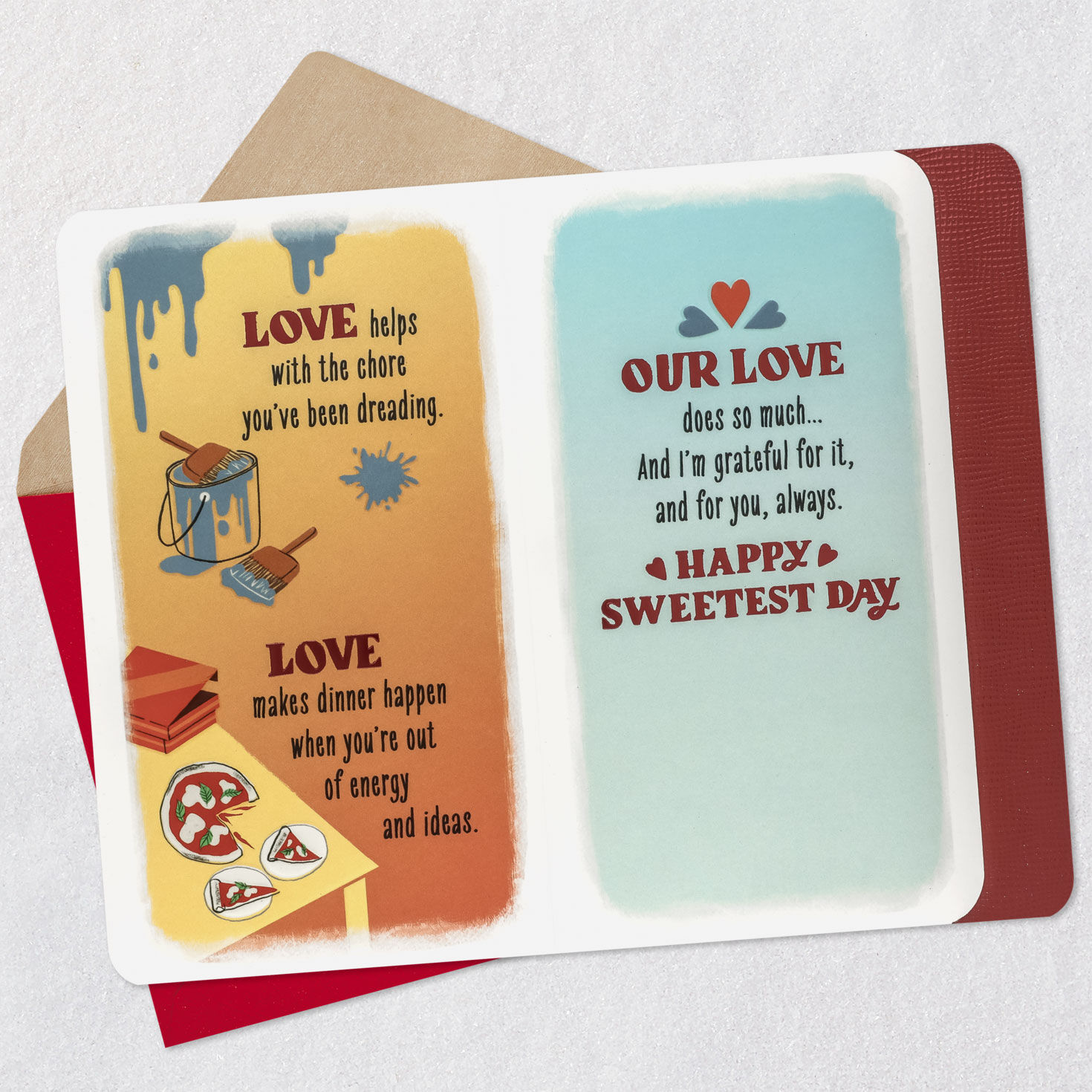 Car Ride Through Fall Leaves Sweetest Day Card for Wife Open card with envelope image number 5
