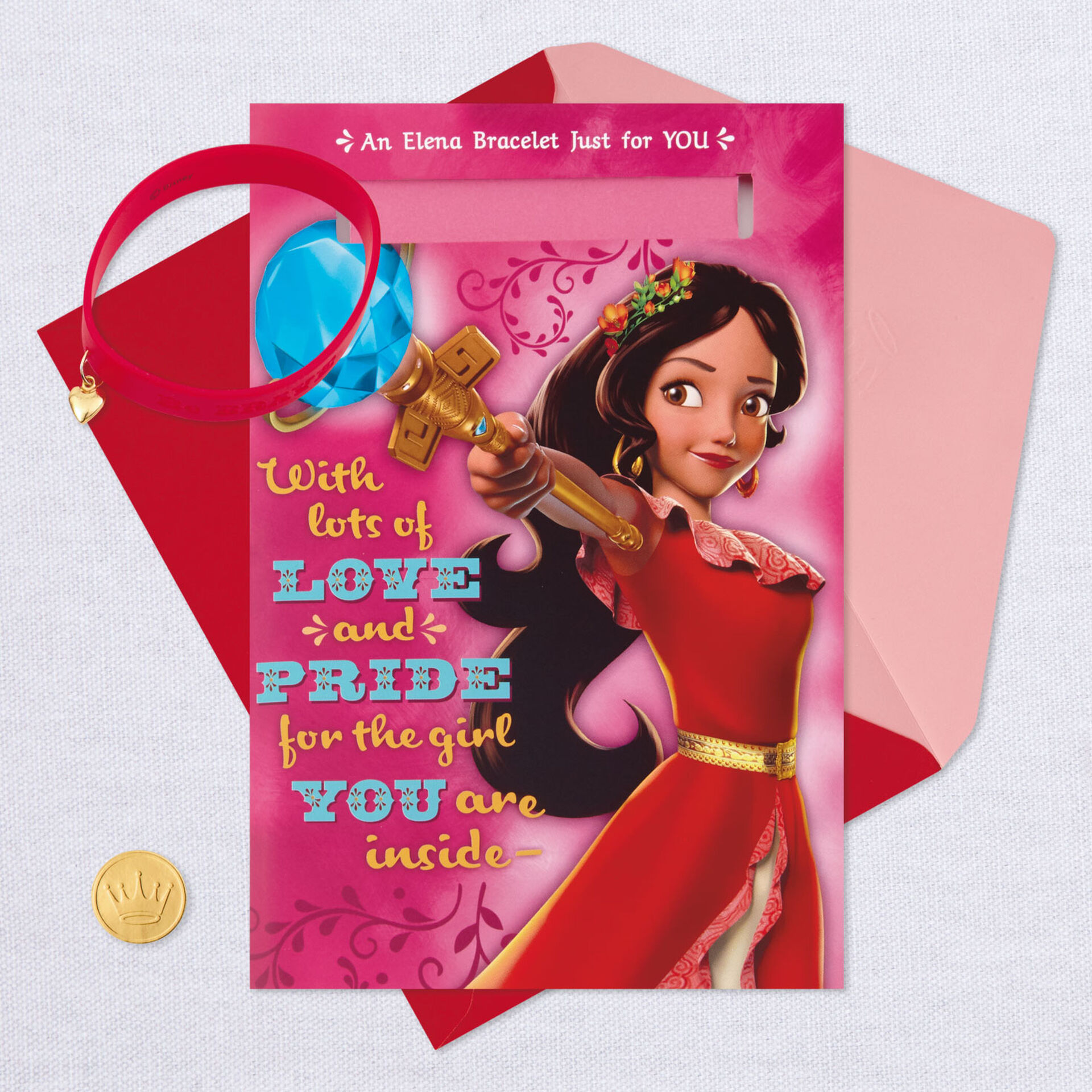Disney Elena of Avalor Valentine's Day Card With Removable Bracelet
