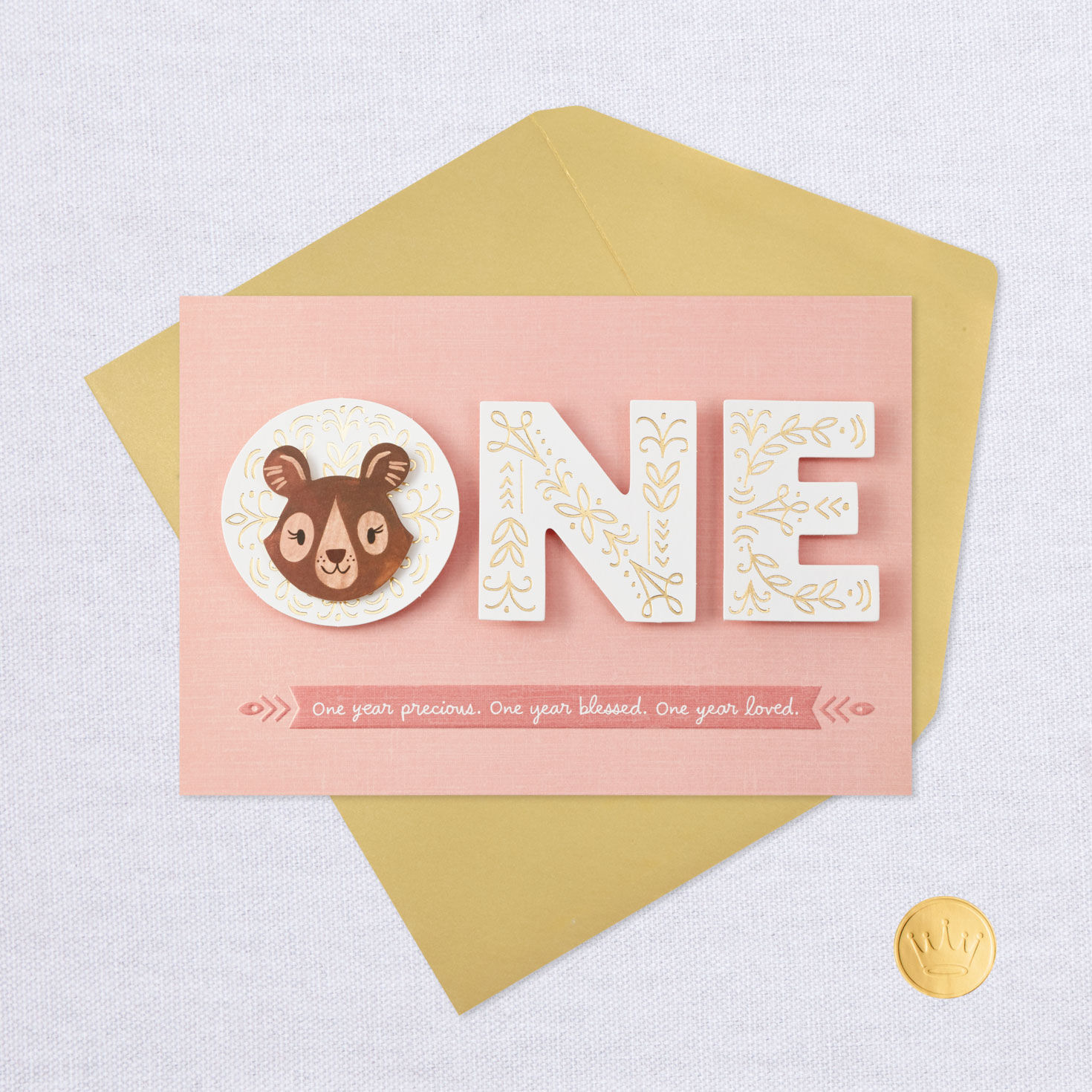 Cute Bear Blessed and Loved First Birthday Card for only USD 5.99 | Hallmark