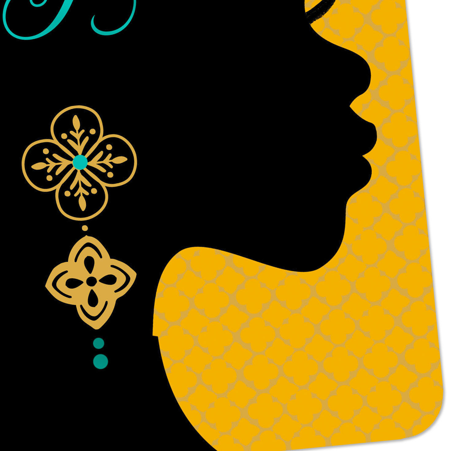Black Woman Silhouette Birthday Card Card Front Detail image number 4