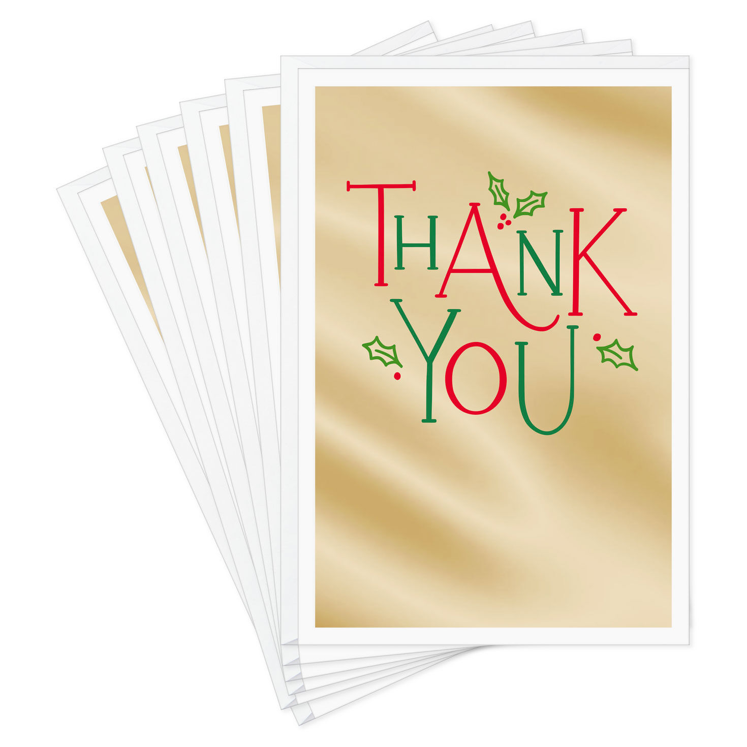 Gratitude on Gold Foil Christmas Thank You Cards, Pack of 8
