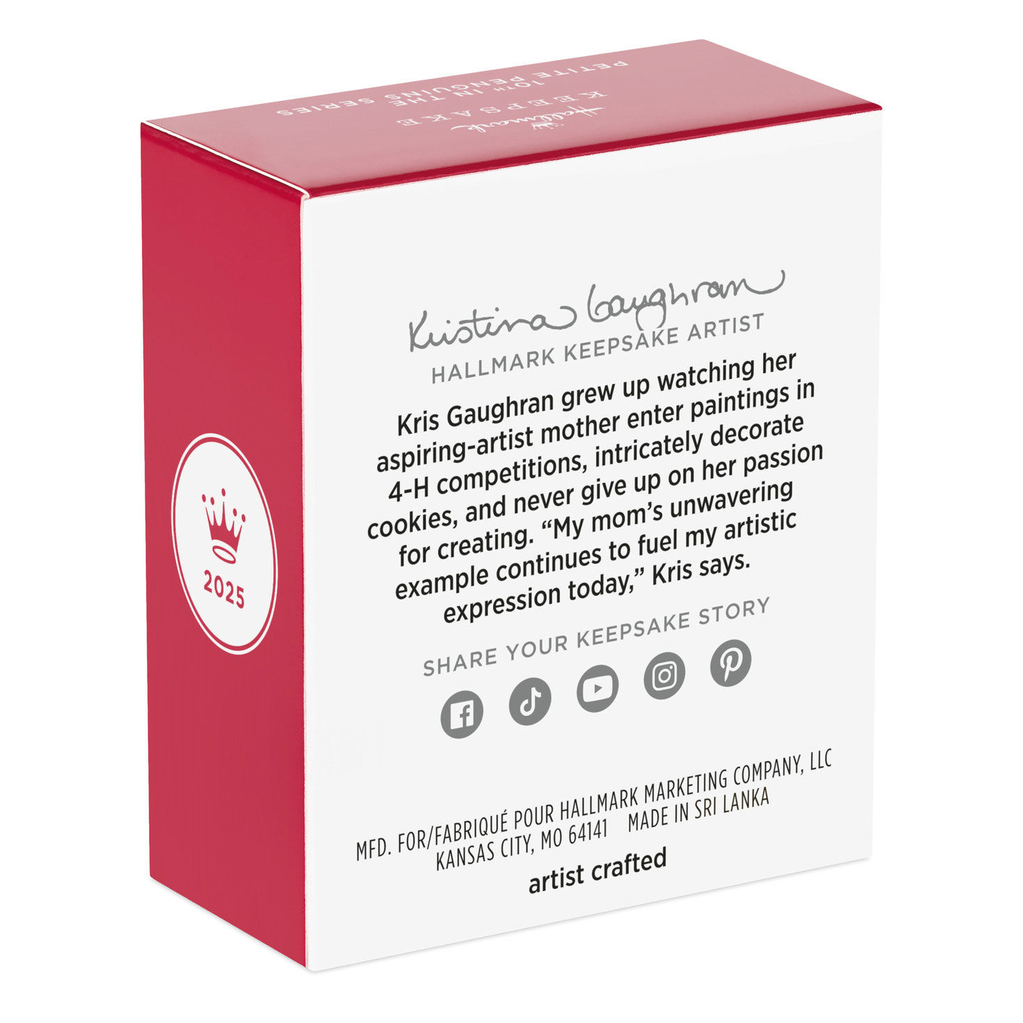 Penguin on Red Ornament Keepsake Ornament package back image number 8