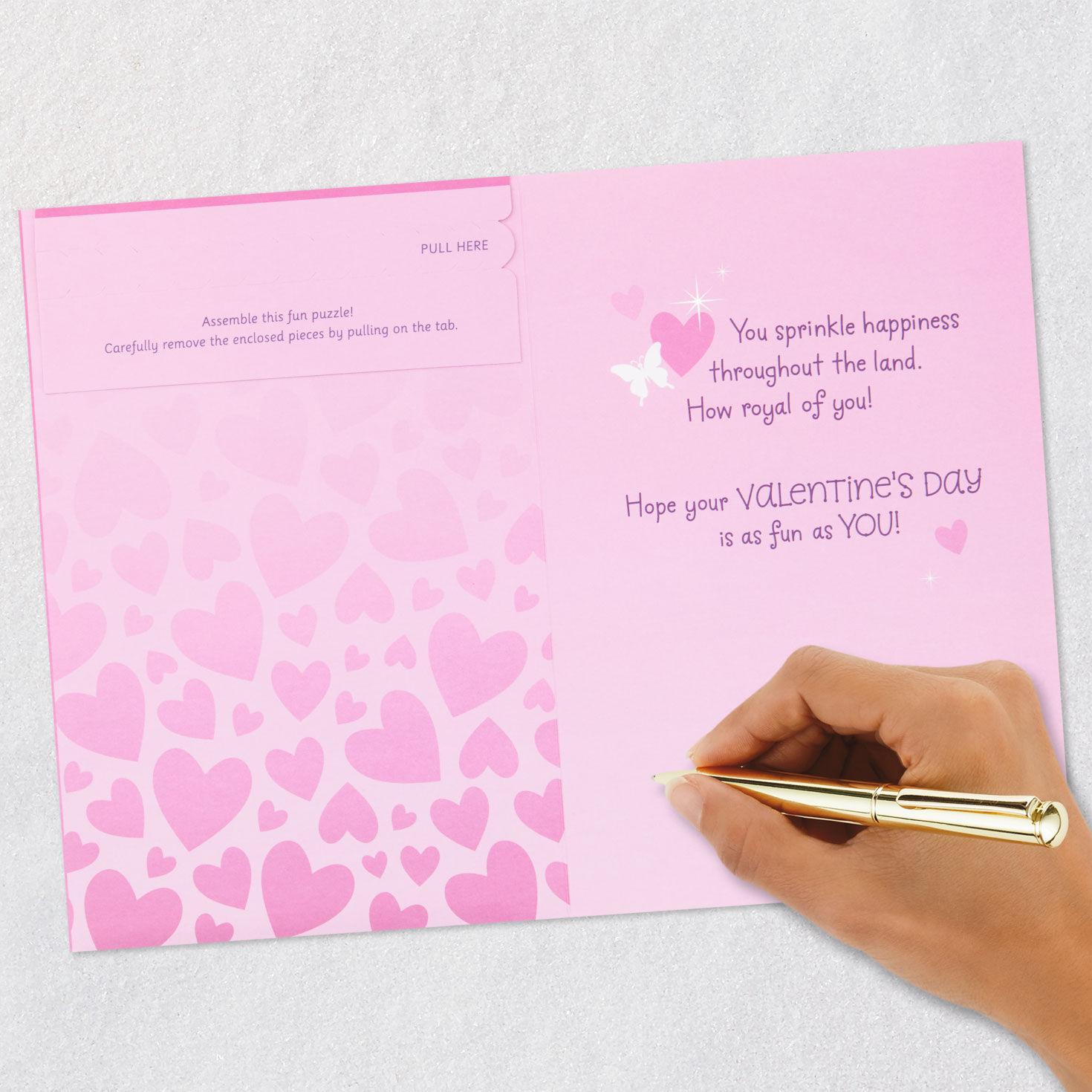 Disney Princess Kids Valentine's Day Card With Puzzle signing card image number 6