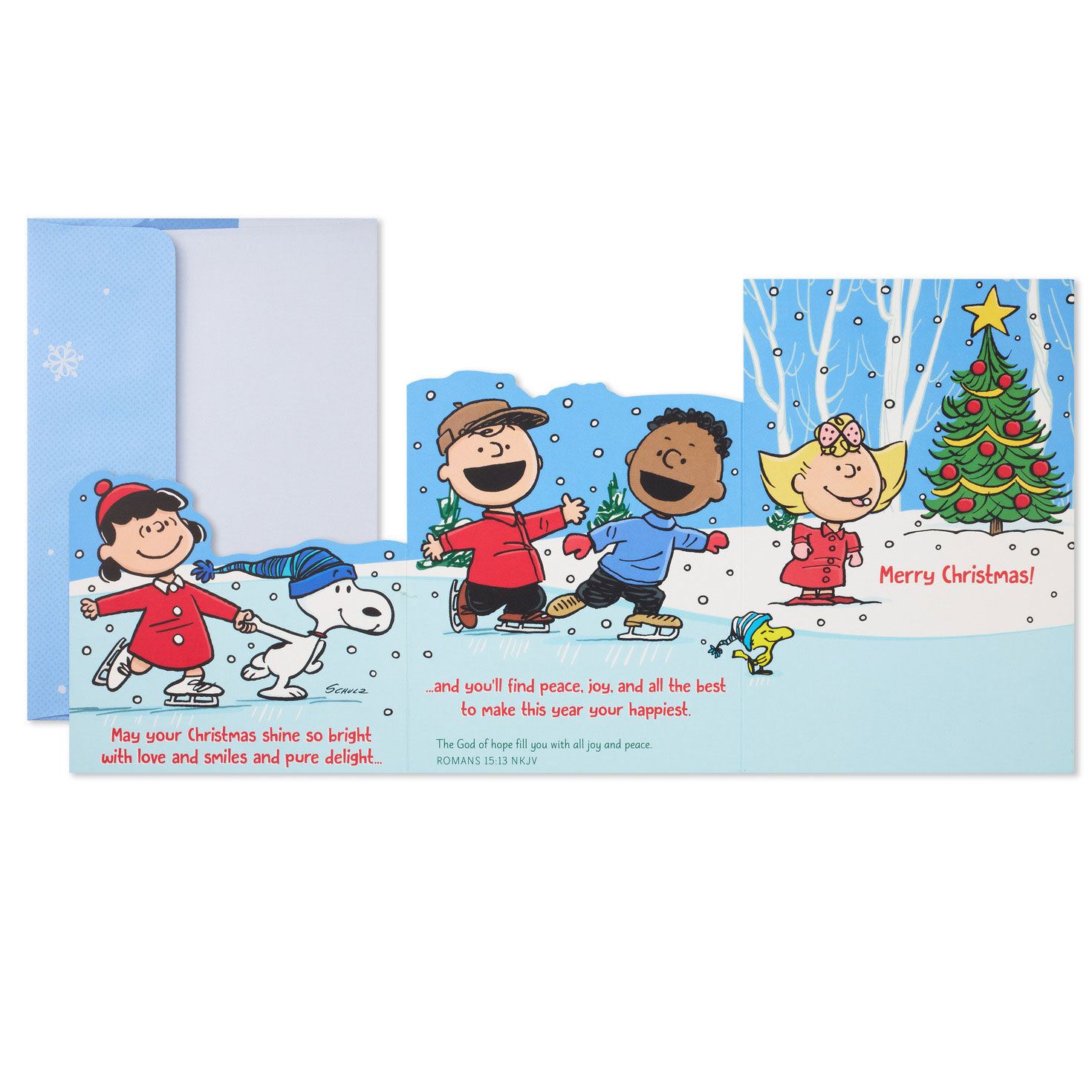 Peanuts Skate DaySpring Religious Christmas Cards Card Front with Sentiment image number 3