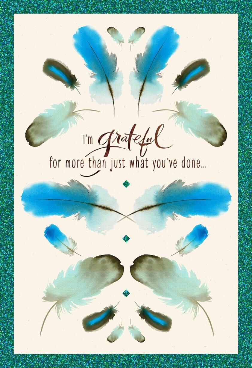 Feathers Grateful for You Thank You Card