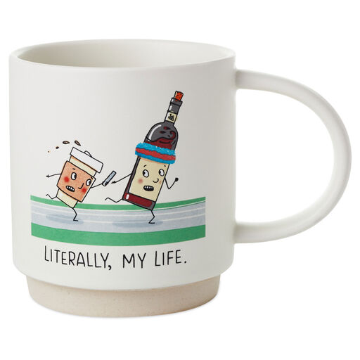 Coffee and Wine Relay Funny Mug, 16 oz., 