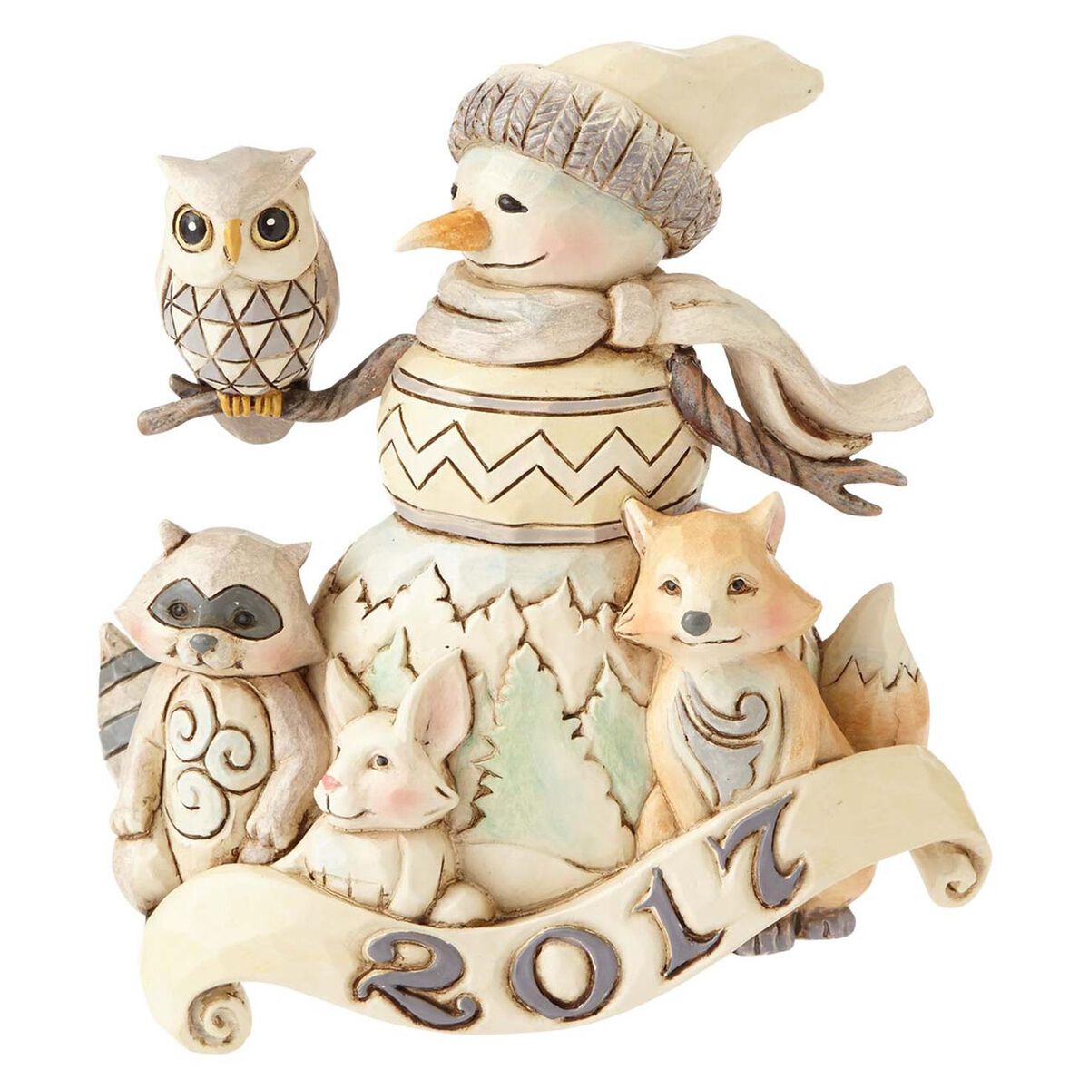 jim shore woodland snowman with animals
