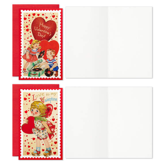 Vintage Hearts Kids Mini Assorted Valentines, Pack of 18, , large image number 3