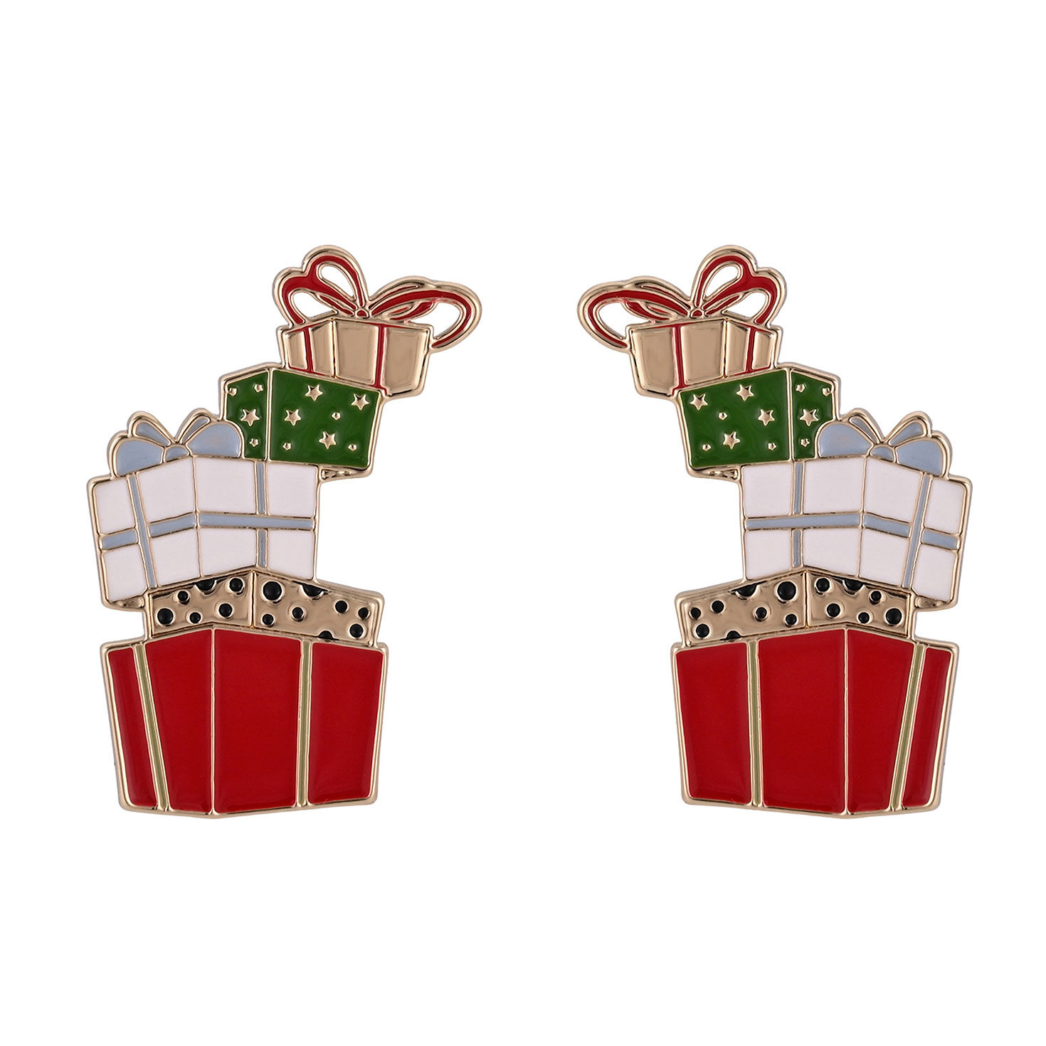 Stacked Gift Statement Earrings front image number 3