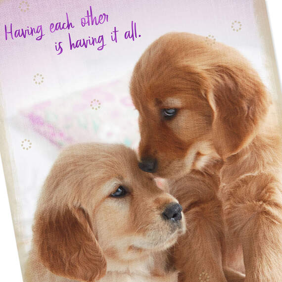Having It All Two Puppy Dogs Romantic Love Card, , large image number 4
