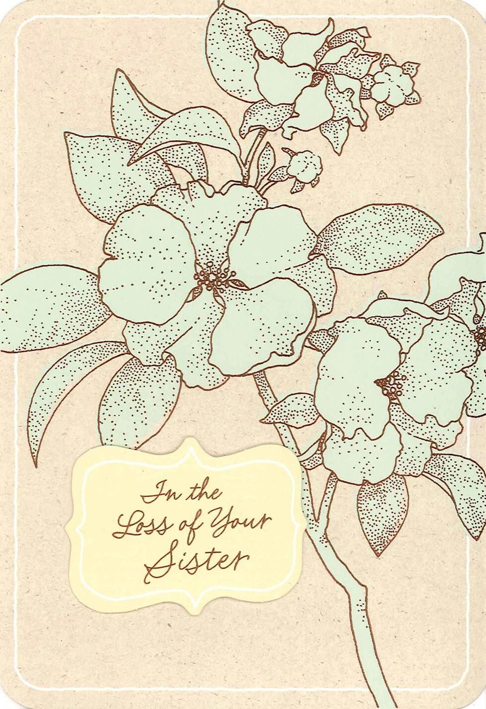 As You Remember Your Sister Sympathy Card