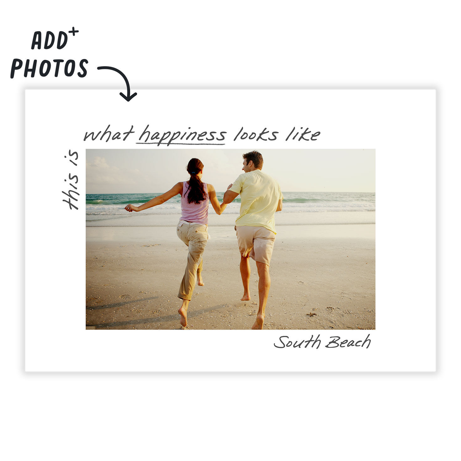 White Frame With Captions Personalized Card Card Front indicating personalization image number 2