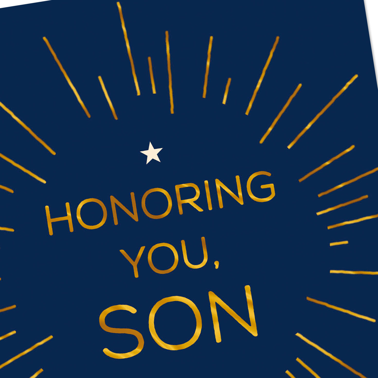 Gold and Navy Veterans Day Card for Son Card Cover Detail image number 4