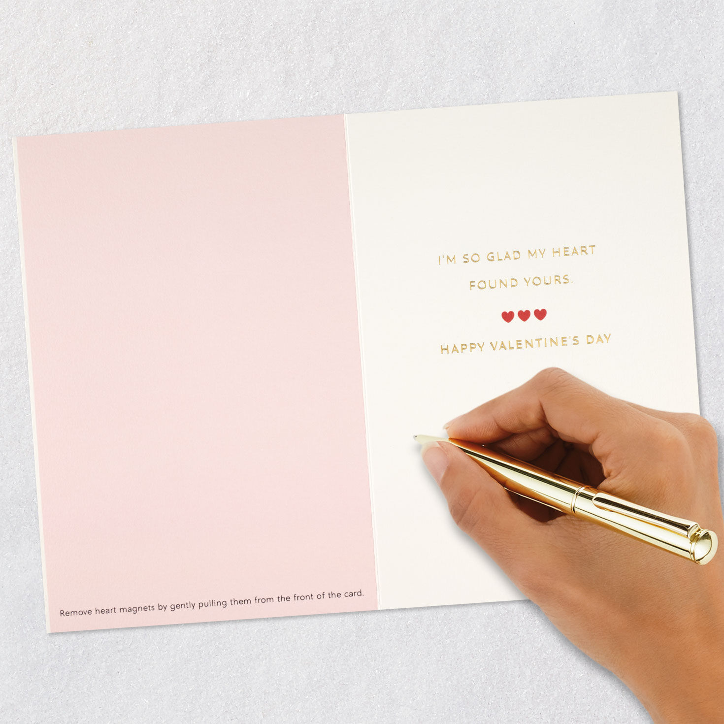 Embossed Hearts and Magnets Valentine's Day Card Signing card image number 7