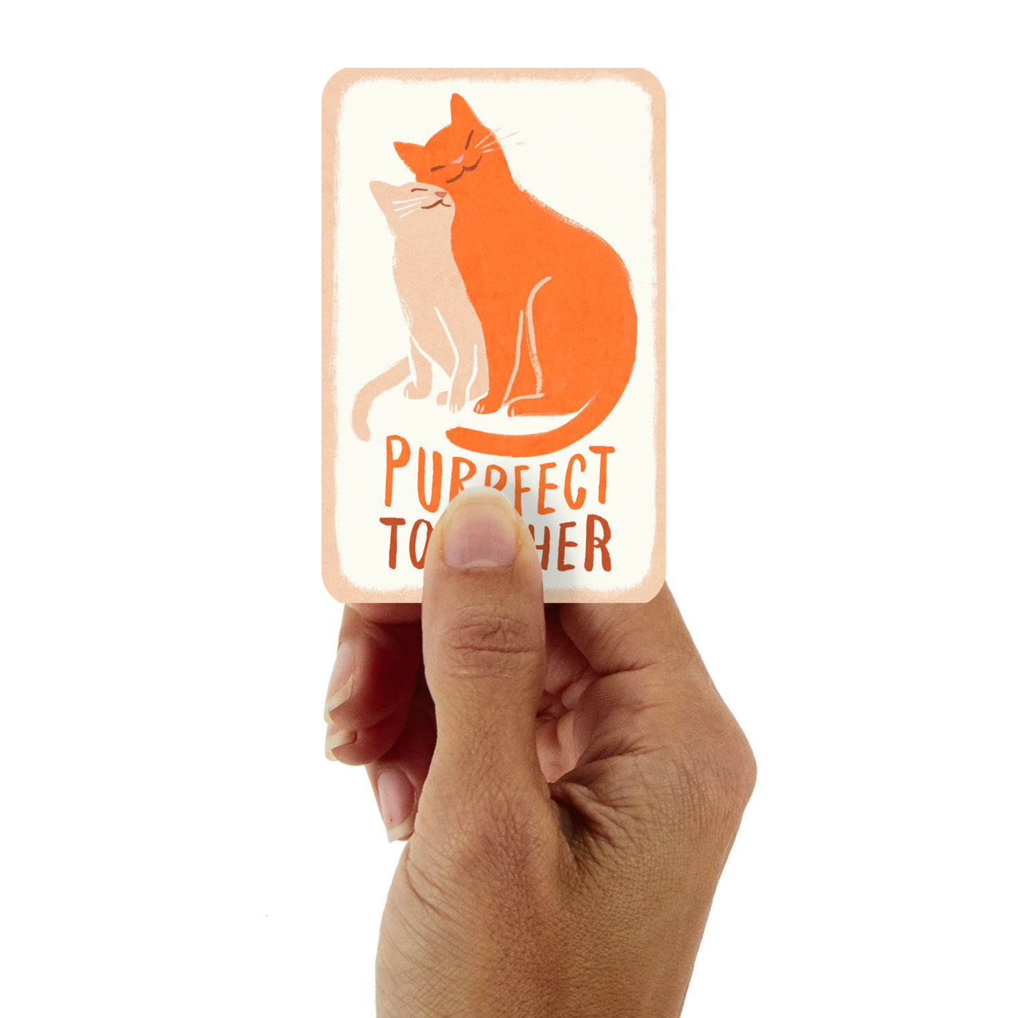 3.25" Mini Purrfect Together Cat Couple Love Card