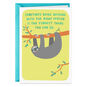 Sloth Hanging from Branch Funny Thinking of You Card Card Front image number 1