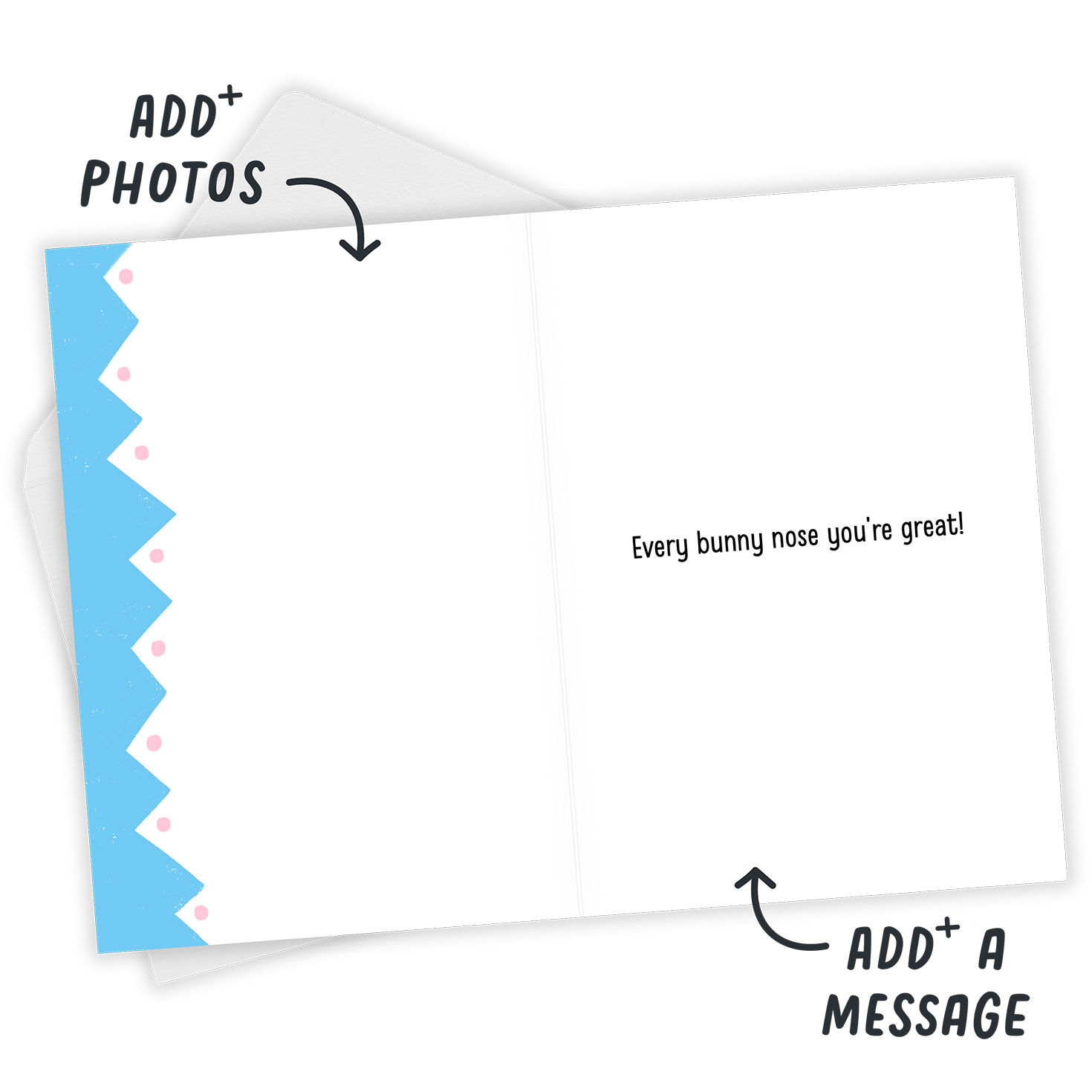 Personalized Bunny Face & Chick Easter Photo Card  image number 4