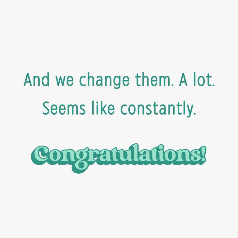 Baby Diaper Changes Funny New Baby Card Sentiment image number 2