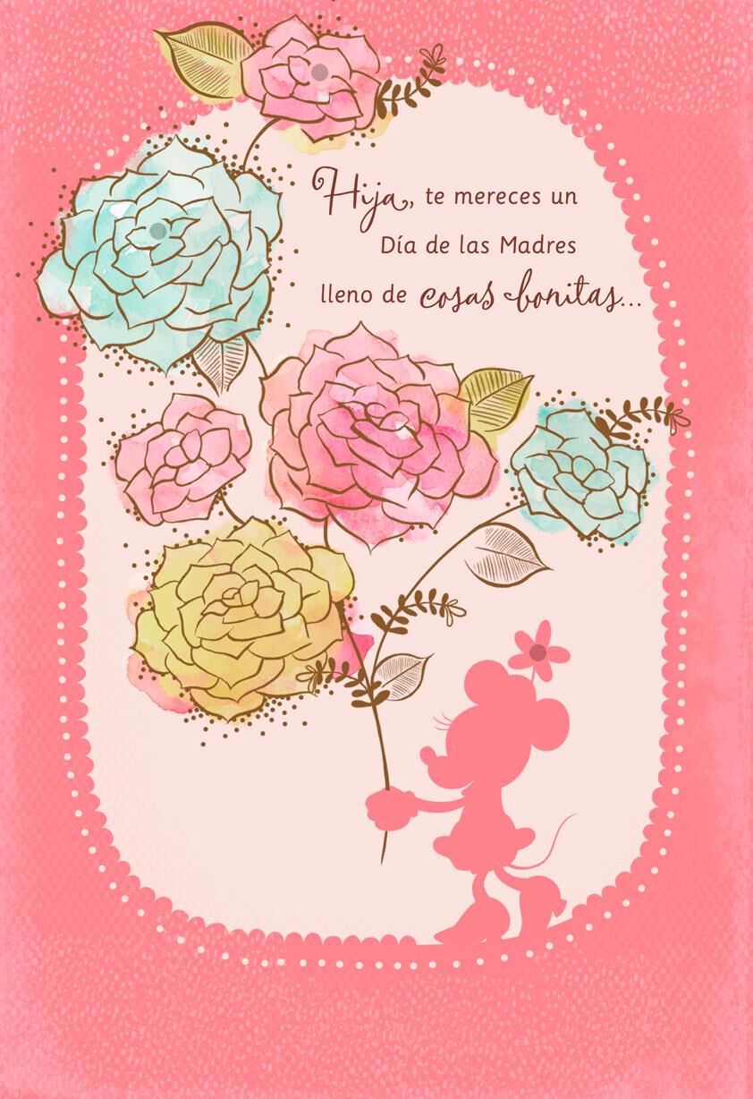 Beautiful Day Minnie Mouse Spanish-Language Mother's Day Card for Daughter