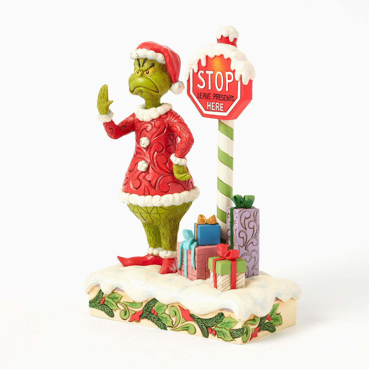 Jim Shore Grinch by Stop Sign LED Figurine side image number 5