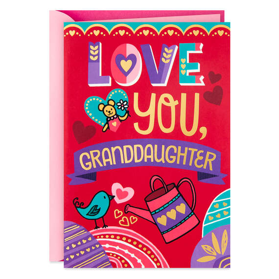 Sweet and Smart Pop-Up Valentine's Day Card for Granddaughter, , large image number 1