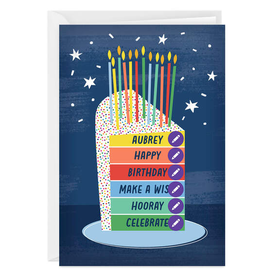 Personalized Fun and Colorful Cake Birthday Card, , large image number 6