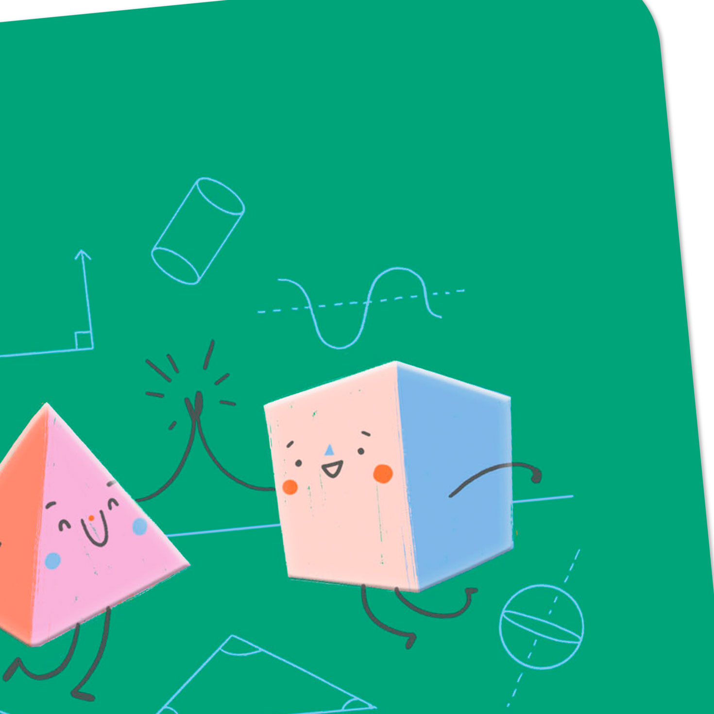 Square and Triangle Characters Encouragement Card Card Front Detail image number 4