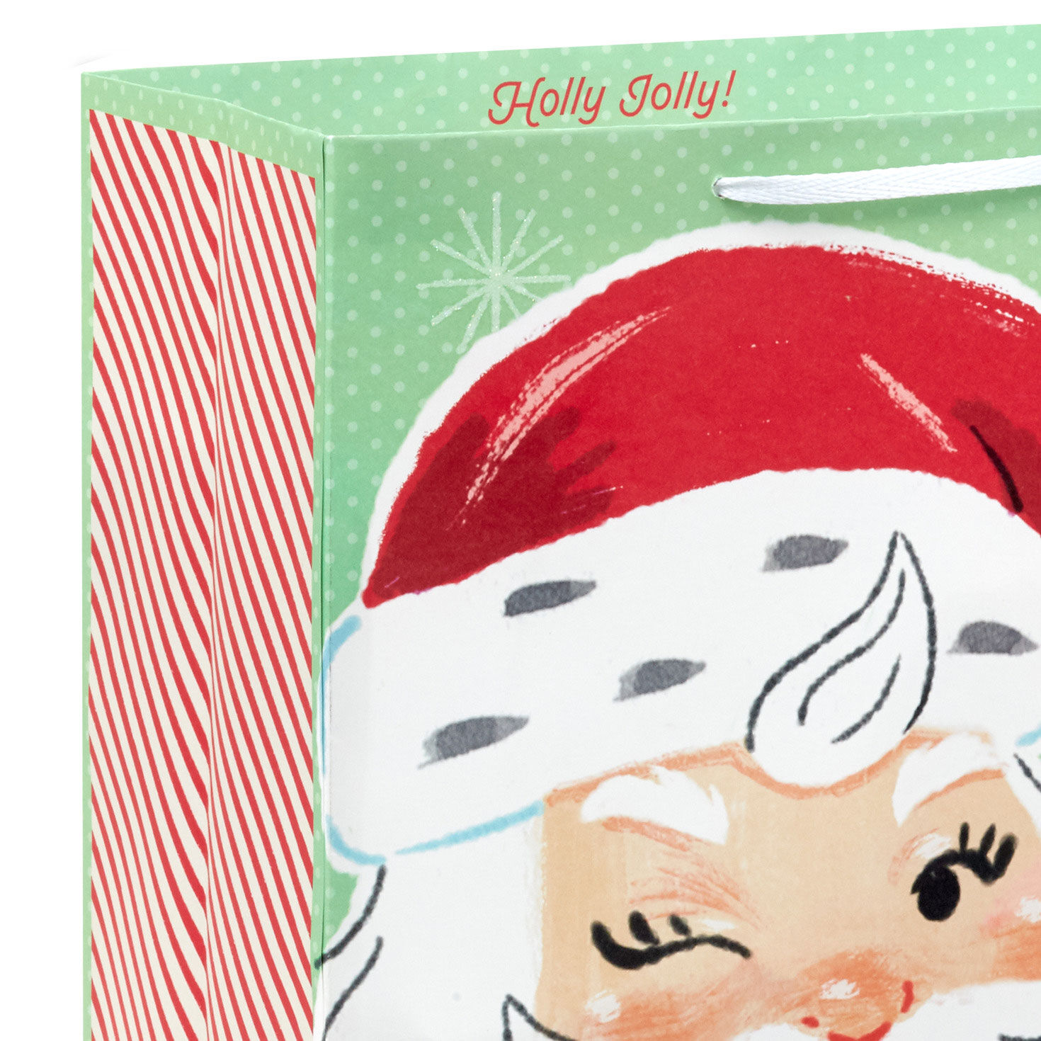 13" Retro Santa on Green Large Christmas Gift Bag for only USD 4.99 | Hallmark