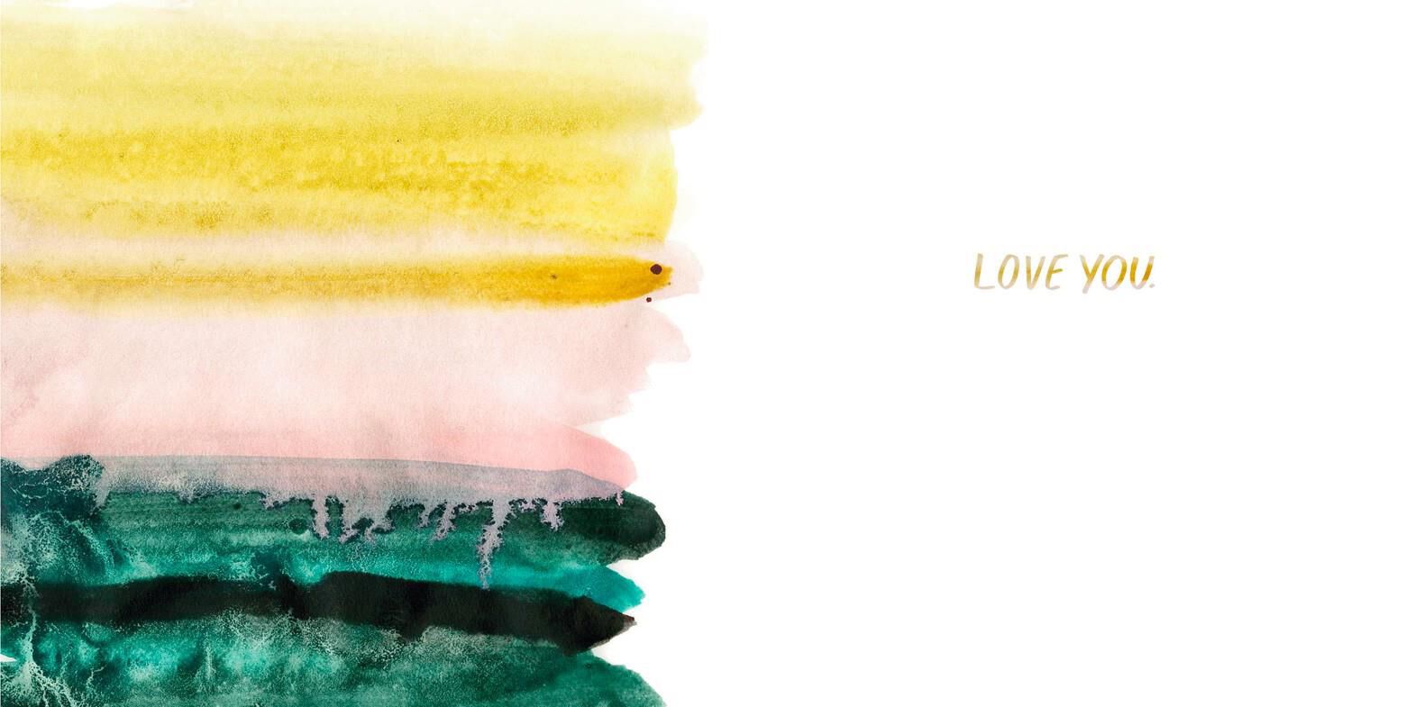 Watercolor Hearts Love Card