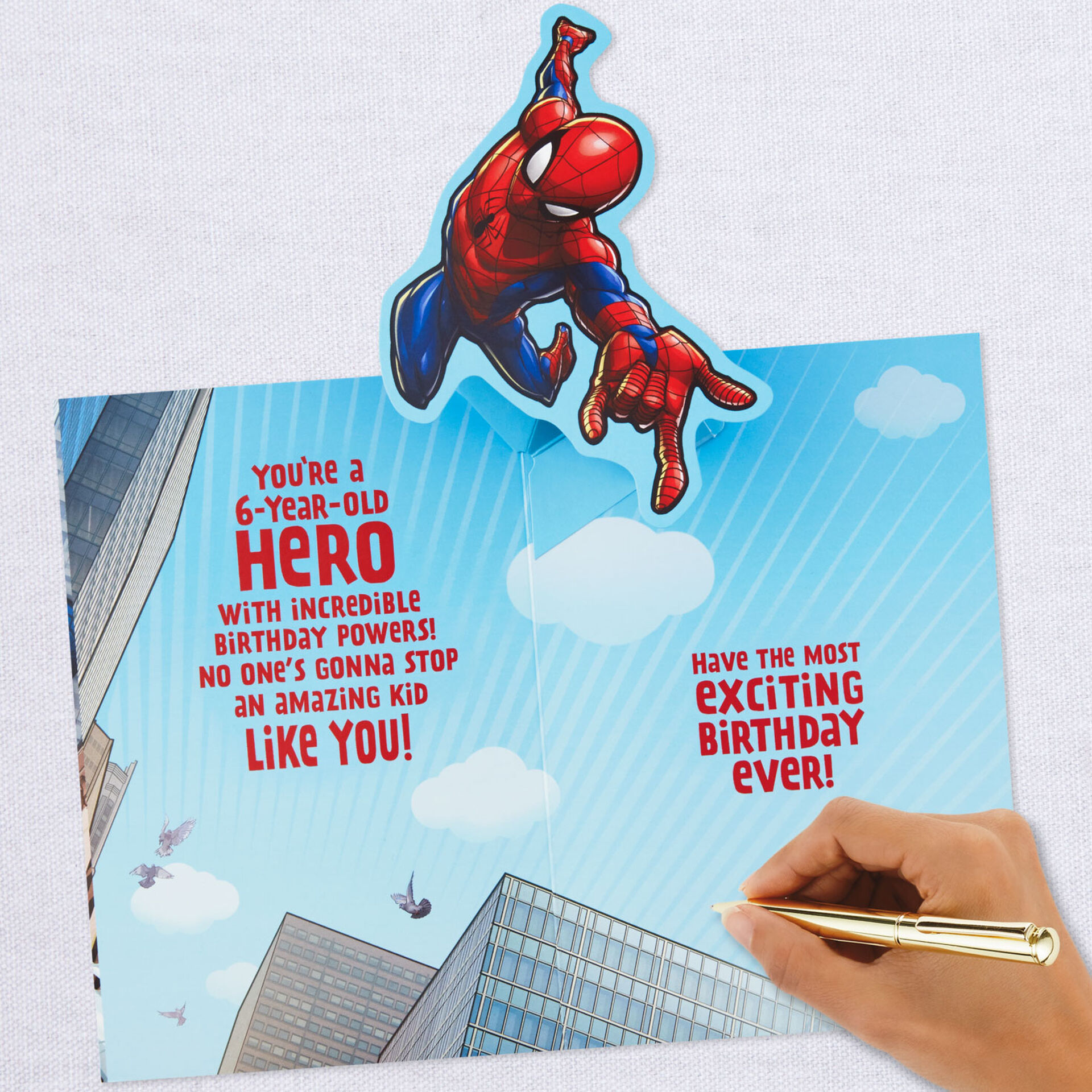spiderman amazing hero 6th birthday popup birthday card