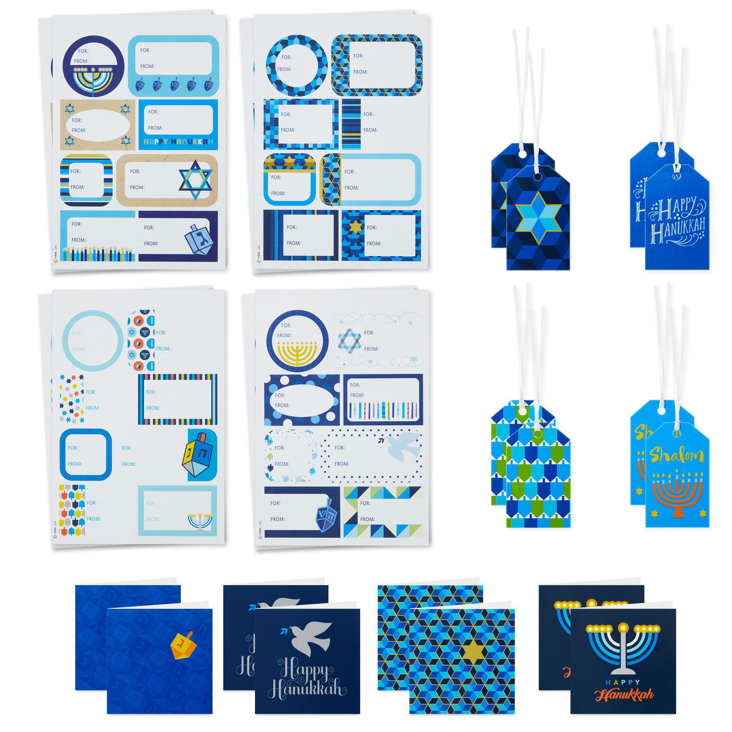 Hanukkah Assorted Gift Tags, Enclosure Cards and Stickers, Pack of 80 for only USD 9.99 | Hallmark