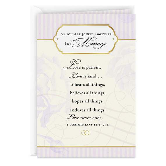 Love Is Patient, Love Is Kind Religious Wedding Card for Couple, , large image number 1