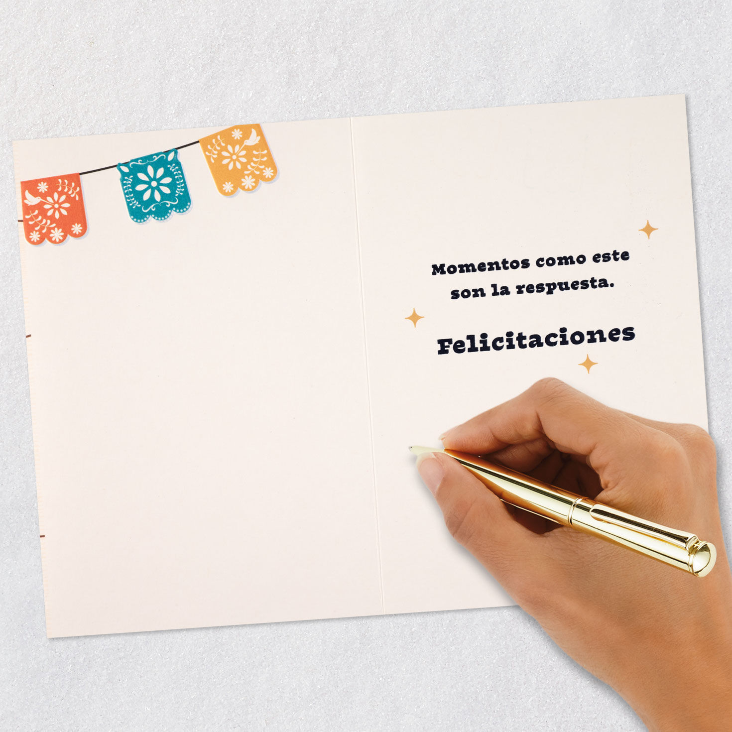 Papel Picado Banner Congratulations Card in Spanish Signing card image number 7